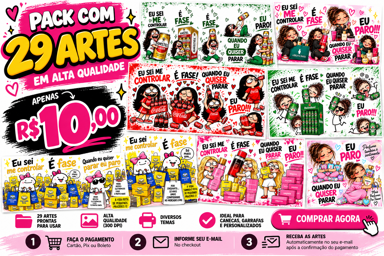 Pack com 29 artes em alta qualidade
